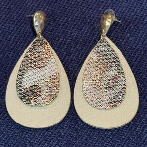 Elegant Gold and Silver Teardrop Earrings